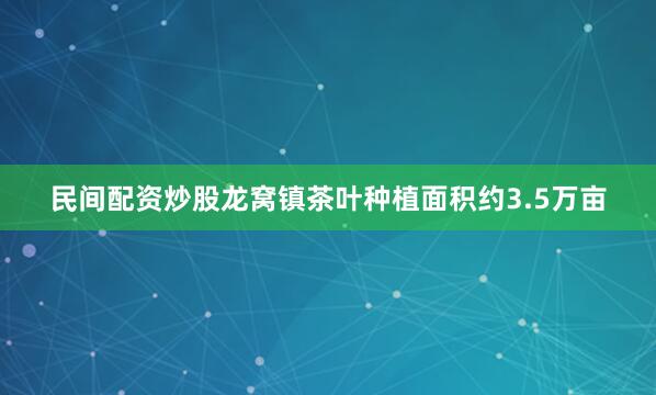 民间配资炒股龙窝镇茶叶种植面积约3.5万亩